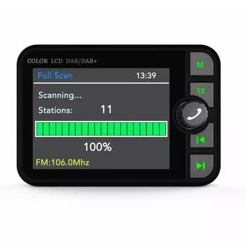 Автомобильный приемник DAB DAB+ с цветным экраном 2,4 дюйма и поддержкой Bluetooth. Цифровое радио.