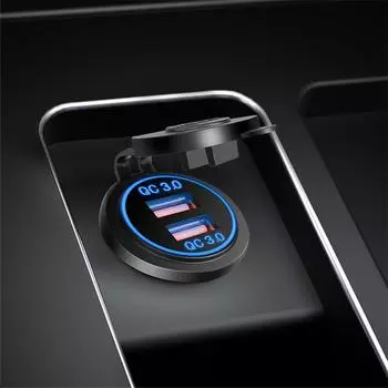 Автомобильный прикуриватель для мотоцикла QC 3.0 Dual USB зарядное устройство 12 В-24 В Автомобильный прикуриватель для мотоцикла розетка со светодиодной подсветкой красный
