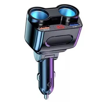 Автомобильный прикуриватель, разветвитель, зарядное устройство, 2 USB QC 3.0, быстрая зарядка, 12 В, автоматический адаптер питания для зарядки iPhone Type C