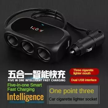 Автомобильный прикуриватель с 3 гнездами, разветвитель, двойной USB, светодиодное быстрое зарядное устройство для автомобиля, 120 Вт, 12 В, 24 В, адаптер для автомобильного зарядного устройства для IPhone, GPS, видеорегистратора