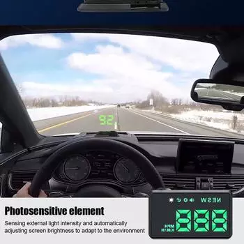 Автомобильный проекционный дисплей GPS цифровой спидометр универсальный USB проектор на лобовое стекло измеритель скорости N8P2 чёрный