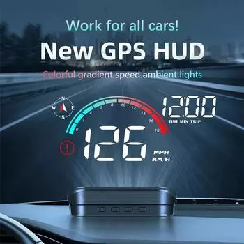 Автомобильный проекционный дисплей HUD Универсальный цифровой GPS-спидометр Проекционный экран Приборная панель Одометр с сигнализацией превышения скорости для всех автомобилей
