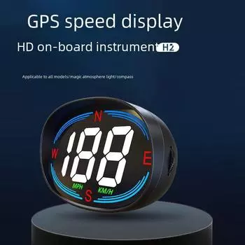 Автомобильный проекционный дисплей и GPS-спидометр с компасом и USB-источником питания чёрный