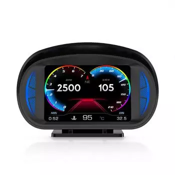 Автомобильный проекционный дисплей, многофункциональный OBD GPS, измеритель наклона, атмосферная лампа, полный ЖК-умный датчик с 12 чёрный
