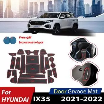 Автомобильный противоскользящий нескользящий коврик для ворот и чашек для HYUNDAI IX35 TUCSON IX 2022-резиновые наклейки, накладки на дверь, интерьер