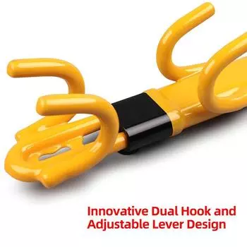 Автомобильный противоугонный замок безопасности с регулируемой длиной зажима двойной крючок замки, сверхпрочный замок рулевого колеса для автомобиля фургона жёлтый