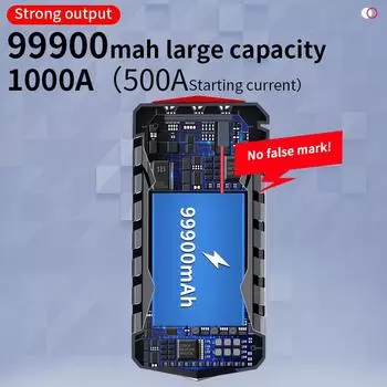 Автомобильный пусковой блок Powerbank, зарядное устройство, портативный пусковой блок для 12 В автомобиля, автомобильный аккумулятор, стартер с ящиком для инструментов