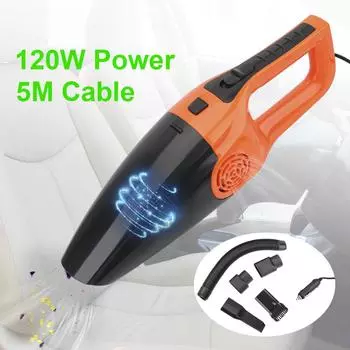 Автомобильный пылесос 12 В 120 Вт, ручной пылесос с высокой всасывающей способностью для влажной и сухой уборки двойного назначения, очистка сиденья, приборной панели, автомобильные аксессуары, интерьер белый