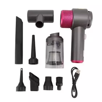Автомобильный пылесос 15000PA 4 в 1 с зарядкой типа C, портативный небольшой беспроводной ручной пылесос с