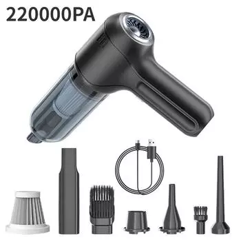 Автомобильный пылесос 2 в 1, беспроводной пылесос, ручной вакуумный насос для автомобильного пылесоса, беспроводной мощный насос для ногтей, автомобильный аксессуар чёрный