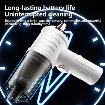 Автомобильный пылесос 2-в-1, мощный портативный пылесос, портативный пылесос для быстрой уборки, для настольного компьютера, для путешествий в автомобиле белый