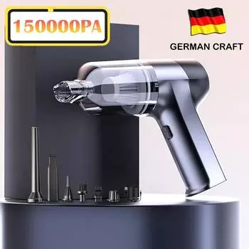 Автомобильный пылесос 4 в 1, беспроводной пылесос Duster, ручной вакуумный насос для дома, портативный беспроводной автомобильный пылесос StrongSuction чёрный