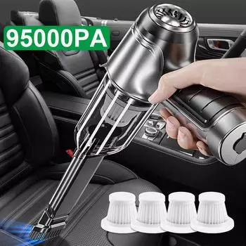 Автомобильный пылесос 95000PA сильный всасывающий ручной беспроводной пылесос 2 в 1 портативный пылесос для автомобиля дома