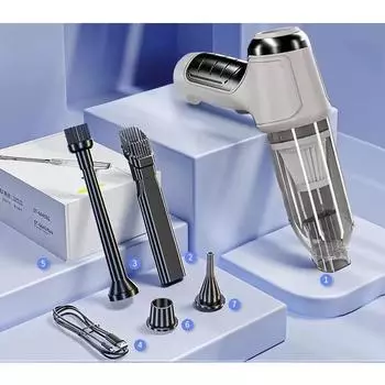 Автомобильный пылесос 95000PA сильный всасывающий ручной беспроводной пылесос 2 в 1 портативный пылесос для автомобиля дома серый