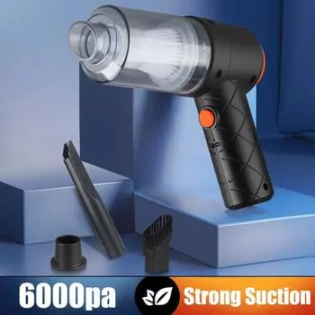 Автомобильный пылесос, автоматическая беспроводная машина для уборки, 6000 Па, сильная сила всасывания, беспроводной ручной пылесос, инструменты для чистки автомобиля