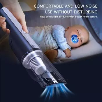 Автомобильный пылесос Беспроводной автомобильный пылесос с высокой мощностью всасывания Маленький мини-пылесос для бытового использования с возможностью подзарядки чёрный