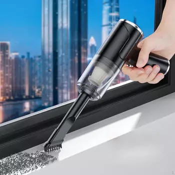 Автомобильный пылесос беспроводной ручной 3000 Мбар черный компактный 12 В для полной очистки