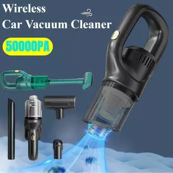 Автомобильный пылесос беспроводной ручной воздушный пистолет 50000 Па высокомощный мощный всасывающий воздуходувка пылеуловитель для домашней мойки автомобиля чёрный