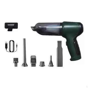 Автомобильный пылесос для салона автомобиля для чистки ковров от шерсти домашних животных, зеленый зелёный