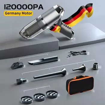 Автомобильный пылесос, мини-портативный портативный мощный всасывающий беспроводной очиститель, авто-робот, автомобильные аксессуары, бытовая техника Pro Grey