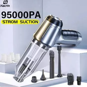 Автомобильный пылесос Мощный беспроводной автомобильный пылесос 95000PA Мощный всасывающий ручной беспроводной автомобильный пылесос для автомобиля зелёный