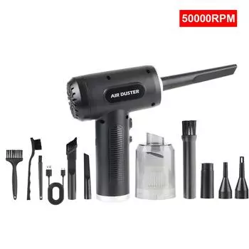 Автомобильный пылесос мощный, с высокой силой всасывания, цифровой, 50000 об/мин, 3 в 1, портативный пылесос, воздуходувка, 68 Вт, воздушный компрессор Black
