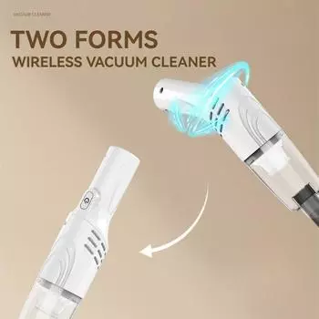 Автомобильный пылесос Портативный беспроводной пылесос Мощный всасывающий аппарат Ручной мощный воздуходув для автомобилей Бытовая техника белый