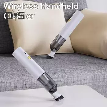 Автомобильный пылесос ручной беспроводной 14000 Па с сильным всасыванием беспроводной ручной очиститель для очистки клавиатуры автомобиля и дома чёрный