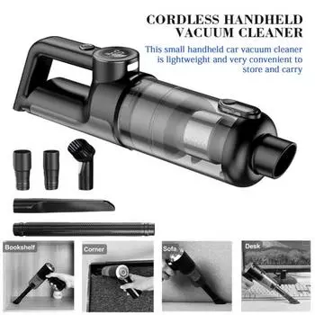 Автомобильный пылесос Ручной пылесос Беспроводной пылесос со светодиодной подсветкой Циклонный турбинный пылесос Однокнопочное удаление пыли Влажный и сухой автомобильный пылесос фиолетовый