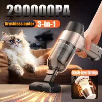 Автомобильный пылесос с мощным всасыванием, беспроводной портативный мини-пылесос 3 в 1, ручная беспроводная бытовая техника высокой мощности синий
