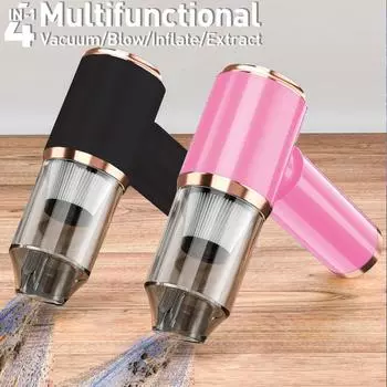 Автомобильный пылесос с мощным всасыванием Бытовая техника 2 в 1 Беспроводные портативные мини-уборочные машины Воздушный пылесос Аксессуары для автомобилей розовый