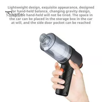 Автомобильный пылесос с мощным всасыванием, низким уровнем шума, легкий дизайн, перезаряжаемый портативный беспроводной пылесос, пылеудаляющий чёрный