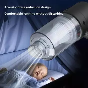 Автомобильный пылесос с мощным всасыванием, низким уровнем шума, легкий дизайн, перезаряжаемый портативный беспроводной пылесос, пылеудаляющий чёрный