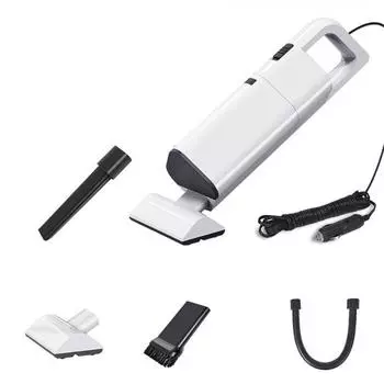 Автомобильный пылесос с проводным мощным всасывающим усилием, электрический портативный пылесос для шерсти домашних животных для автомобиля белый