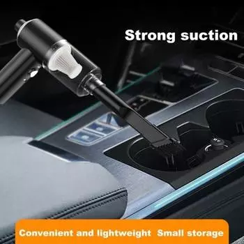 Автомобильный пылесос с трехслойной фильтрацией, мощное всасывание, низкий уровень шума, многофункциональный портативный беспроводной серебряный