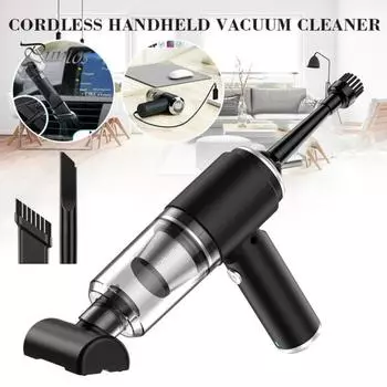 Автомобильный пылесос с высокоэффективным воздушным фильтром, перезаряжаемый, с сильным всасыванием, портативный беспроводной ручной пылесос для удаления пыли чёрный