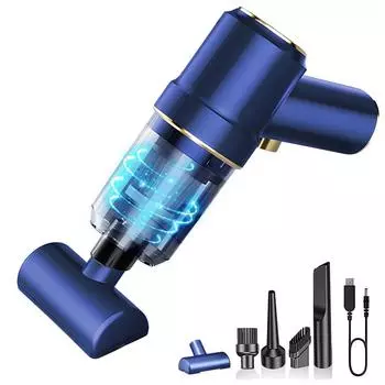 Автомобильный пылесос с высокой мощностью всасывания для влажной и сухой уборки, перезаряжаемый портативный ручной мини-пылесос