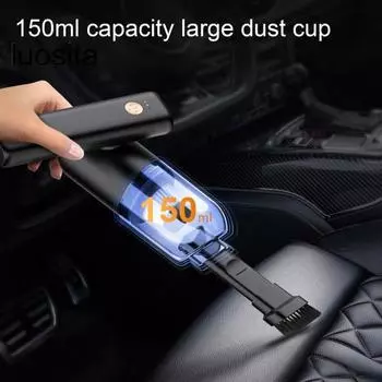 Автомобильный пылесос со складной ручкой, мощным всасыванием, низким уровнем шума, аккумуляторным беспроводным ручным пылесборником чёрный