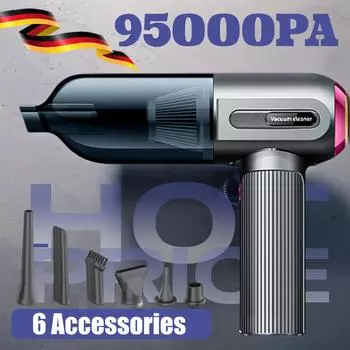 Автомобильный пылесос высокой мощности беспроводной портативный мини портативный пылесос 3 в 1 пылеуловитель воздуходувка ручной насос для дома чёрный