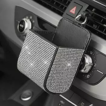 Автомобильный ящик для хранения Diamond Crystal, многофункциональный кожаный органайзер для розетки кондиционера автомобиля, автомобильные аксессуары белый