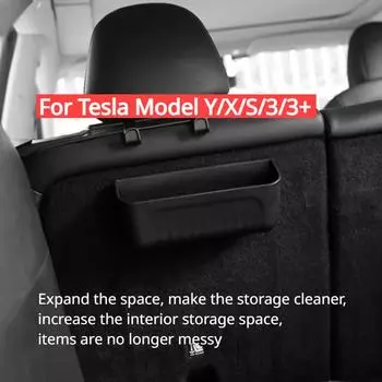 Автомобильный ящик для хранения, липкий чехол, держатель для очков, мусорное ведро, дверь, сиденье, приборная панель, аксессуары для Tesla Universal