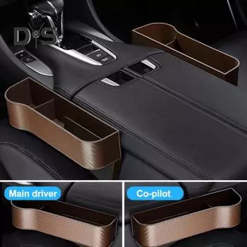 Автомобильный ящик для хранения на центральной консоли, быстрая установка, органайзер для хранения автомобиля, несколько отделений, центральный контрольный зазор сиденья, держатель для чашки, автоинтерьер Right коричневый