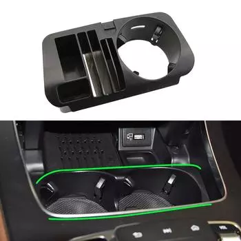 Автомобильный ящик для хранения на центральной консоли, подставка для стакана для Mercedes-Benz GLC X253-class 2015-2017/E-Class W213 2016-2017 чёрный