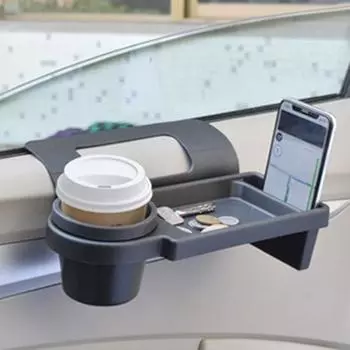 Автомобильный ящик для хранения на окно с подстаканником, универсальный, простая установка, многофункциональный, для салона автомобиля