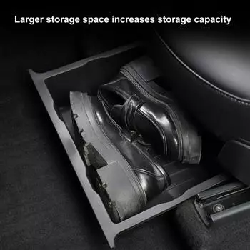 Автомобильный ящик для хранения под сиденьем для Tesla Model Y большой емкости TPE, органайзер для ящика переднего сиденья, скрытый лоток, контейнер, аксессуары для салона автомобиля чёрный