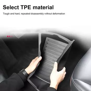 Автомобильный ящик для хранения под сиденьем TPE, центральная консоль, органайзер, контейнеры, сумка для переднего сиденья, мусорный лоток, аксессуары для Tesla Model Y 2017-2024 1pc