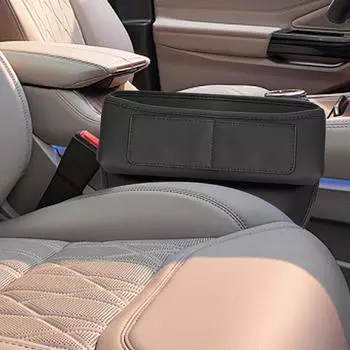 Автомобильный ящик для хранения с наполнителем зазоров в сиденьях, простая установка, органайзер из искусственной кожи для коричневый