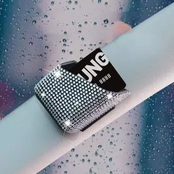 Автомобильный ящик для хранения со стразами и узором, самоклеящийся пластиковый искусственный кристалл, блестящий чехол для мобильного телефона, солнцезащитные очки, монета, ключ-карта для автомобиля белый