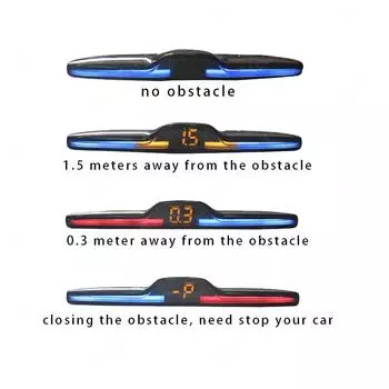 Автомобильный радар заднего хода, система датчиков парковки с 4 датчиками, система помощи при движении задним ходом со светодиодным дисплеем расстояния и звуковым предупреждением синий