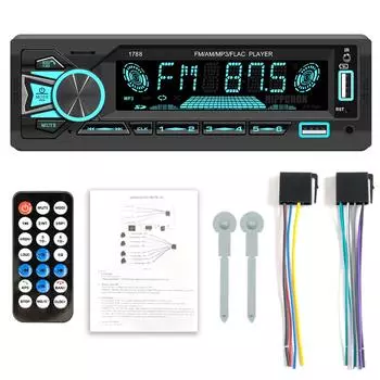 Автомобильный радиоприемник 1din Srereo Bluetooth MP3-плеер FM-приемник с дистанционным управлением AUX/USB/TF-карта в комплект для приборной панели